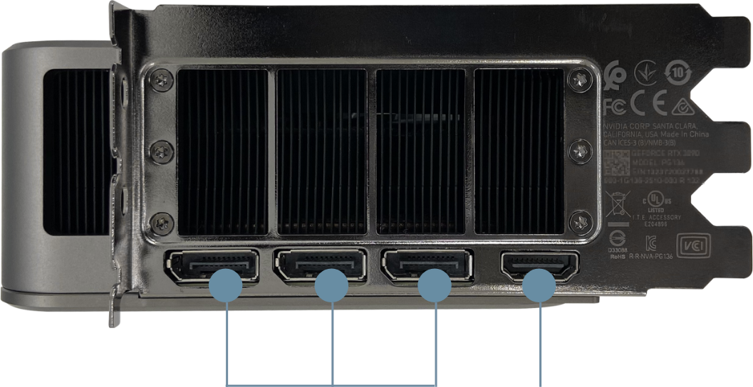 3 X DisplayPort 1.4a / 1 x HDMI Port 2.1