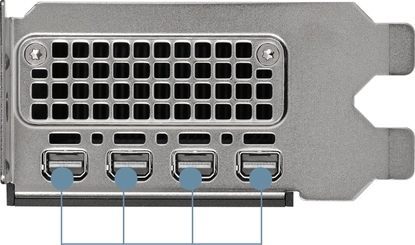 4x mDisplayPort 1.4a